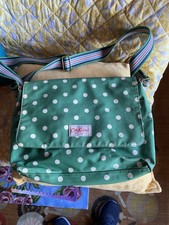 Cath Kidston Polka  Dot Green Messager Oilcloth Bag