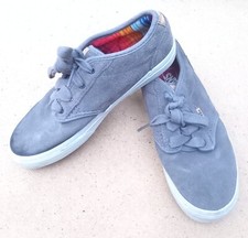 Grey Vans Suede Trainers Skate Shoe, Size UK 3, Eur 35 Lace Up 