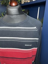 Vintage 90s Rockport Striped Jumper Red Blue Medium Terraces Casuals