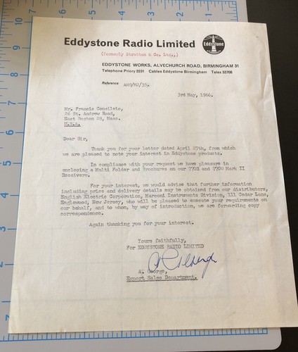 Vintage 1966 eddystone radio - vintage,