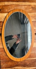 Teak Mirror Vintage oval Mid