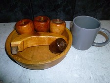 WOODEN FRUIT BOWL WIT WOODEN