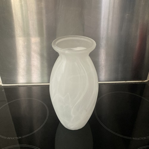 Vintage frosted white vase - frosted,