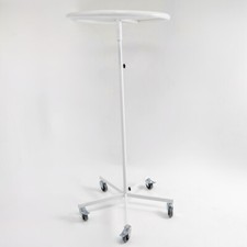 White Garment Rail Clothes Display Rack,Circular Fashion,Adjustable Height Stand