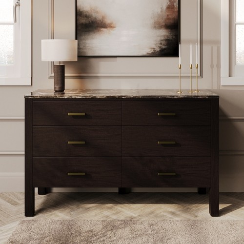 Wide dark wood chest - dark, 6