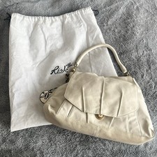 Ri2k White Leather Tote Bag