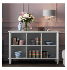 Elegant Laura Ashley Henshaw Low Bookcase  (Pale Steel) RRP £700  ?