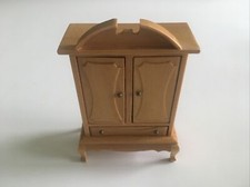 Light Varnished Tall Cupboard/Dresser For A Dolls House. As Found.