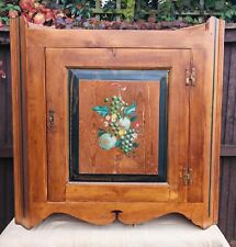 Antique Victorian Bohemian Rustic Country Wall Floor Corner Cupboard Cabinet