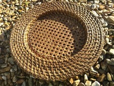 Woven Wicker Circular Charger Plate Wall Hanging 32cm natural handmade Tiki