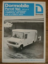 1976 DORMOBILE PARCEL VAN FORD A Series 145 F927 F928 Commercial Range BROCHURE