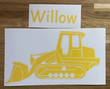 Personalised Bulldozer Digger Toy Box Vinyl Decal Sticker Storage Label Gift Box