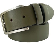 MENS  ITALIAN HIDE LEATHER BELT MILITARY GREEN 40MM  S M L XL XXL