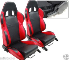 2 BLACK & RED LEATHER RACING