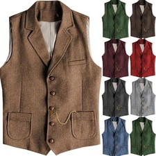 Mens tweed waistcoat - tweed,