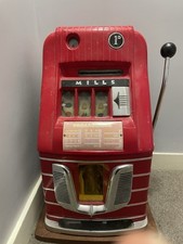 Original Mills One Arm Bandit Slot Machine Arcade 1950s Era Working Condition