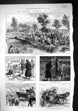 Old Print 1873 Dartmoor Volunteers Siers Issuing Rations Hansom Camp Tra 19th
