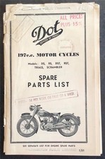 DOT 197cc Motorcycles Spare Parts List JAN 1951  DS RS DST RST Trials SCRAMBLER