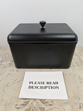 Tower T826136BLK Sera Bread Bin Black and Smoked Trim, Stainless Steel (READ)