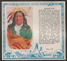 RED MAN CHEWING TOBACCO (USA)-AMERICAN INDIAN CHIEFS 1952-#14- SPOTTED TAIL