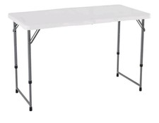 LIFETIME Height Adjustable 4ft /1,2m Craft Camping and Utility Folding Table