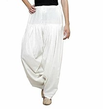Women Cotton Patiala Women's & Girl Regular Fit Salwar Pants Regular White