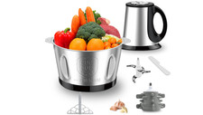 600W Electric Meat Grinder Food Processor 2L Stainless Steel Bowl Chopper Mincer