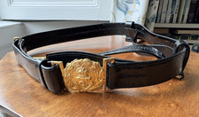 Royal Navy Officer's Leather Sword Belt, King's Crown, 32", late 1940s