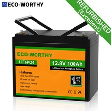 ECO-WORTHY 100AH 12V LiFePO4 Lithium Battery Low Temperature Solar Caravan RV