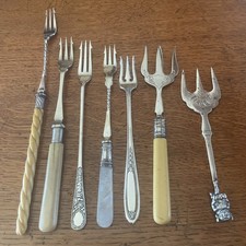 7 Antique Silver Plated Pickle