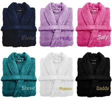 PERSONALISED Mens Gents Super Soft Dressing Gown Robe Bathrobe - Gift Present