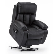 CHESTER ELECTRIC RISE LEATHER RECLINER POWER ARMCHAIR HEATED MASSAGE SOFA CHAIR