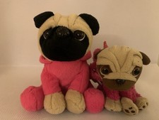 Pug Dog & Puppy in Pink