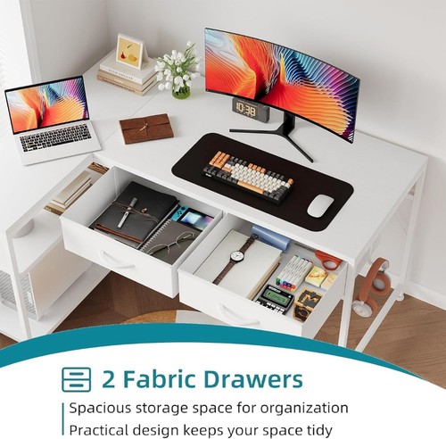 Shaped computer desk with 2 - desk,