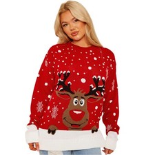 Womens Reindeer Xmas Jumper
