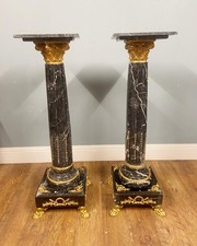 Pair French Marble Pedestal