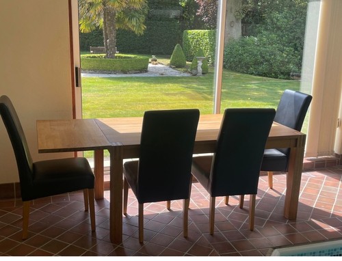 Dining table and chairs - table,