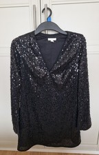 H&M Black Sequin Dress Size S