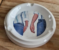 VTG 1970's Kitsch Rare Carlton Ware Ashtray  'Denim' design 16cm diameter READ