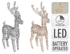 Light up Reindeer Figures Gold Silver 45cm LED Christmas Decoration with Timer