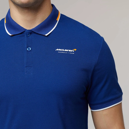Mclaren polo shirt small blue - shirt,