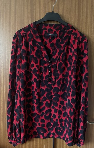 Jaeger red leopard print silk - leopard,