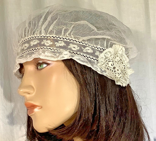Antique vintage boudoir cap - antique,