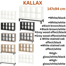 New IKEA KALLAX Shelving Unit with Underframe Multiple Colours 147x39x94 cm