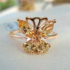 Certified Natural Our Preto Imperial Topaz 9k Rose Gold Ring