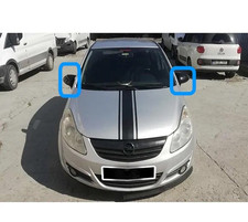 Bat Style Side Mirror Caps Piano Black For Opel/Vauxhall Corsa D E 2PCS