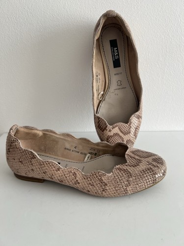 Snake print leather ballet - m&s,