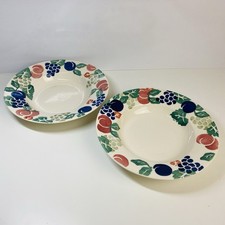 Royal Winton Tradition Spongeware Rimmed Soup Bowl x 2 - Good Condition