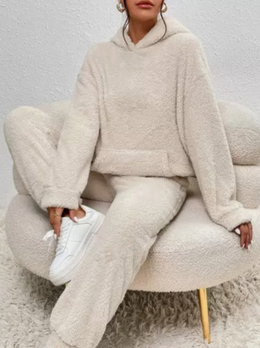 Ladies hooded fleece fur tops - hooded,