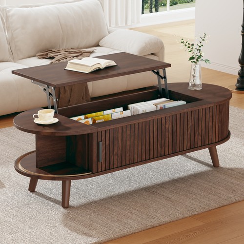 Lift top oval coffee table - lift,